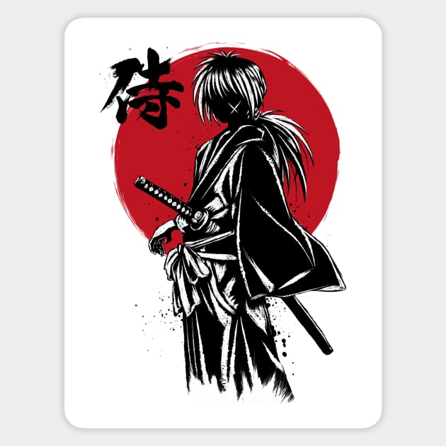 Kenshin sumi e Sticker by DrMonekers